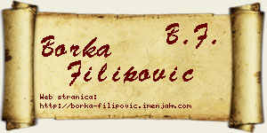 Borka Filipović vizit kartica